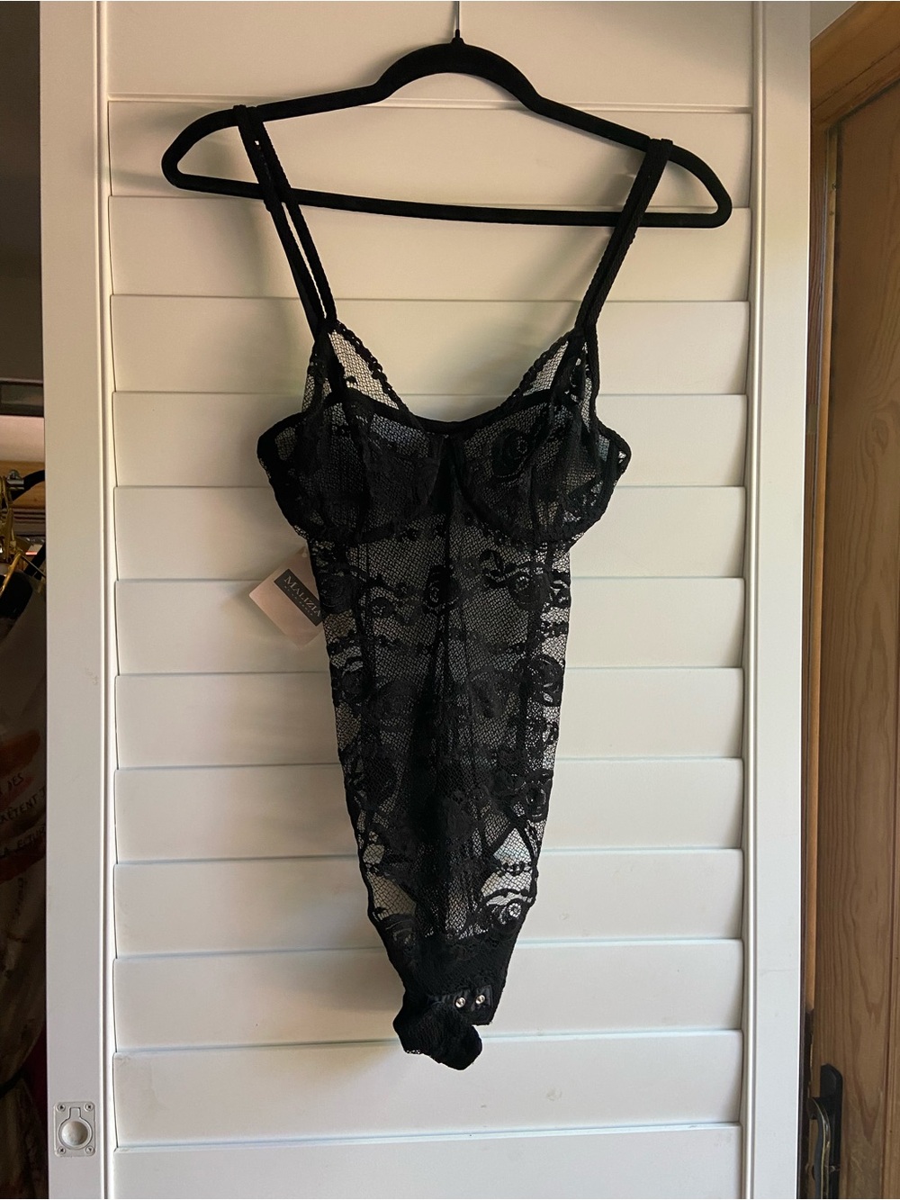 La Perla Black Sheer Lace Bodysuit Chemise